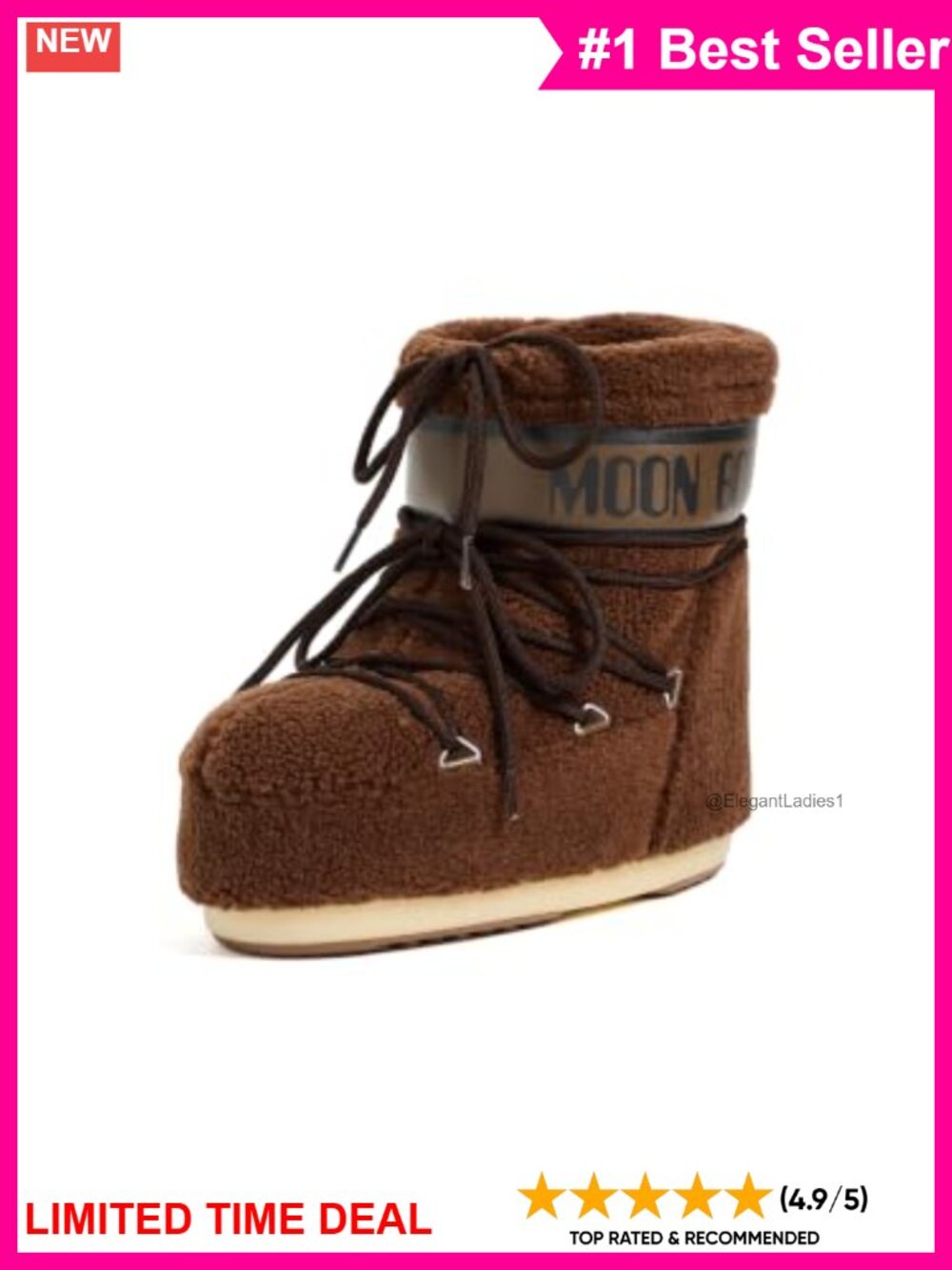 Fleece Lined Insulated Mid-Calf Lace-Up Fashion Boots